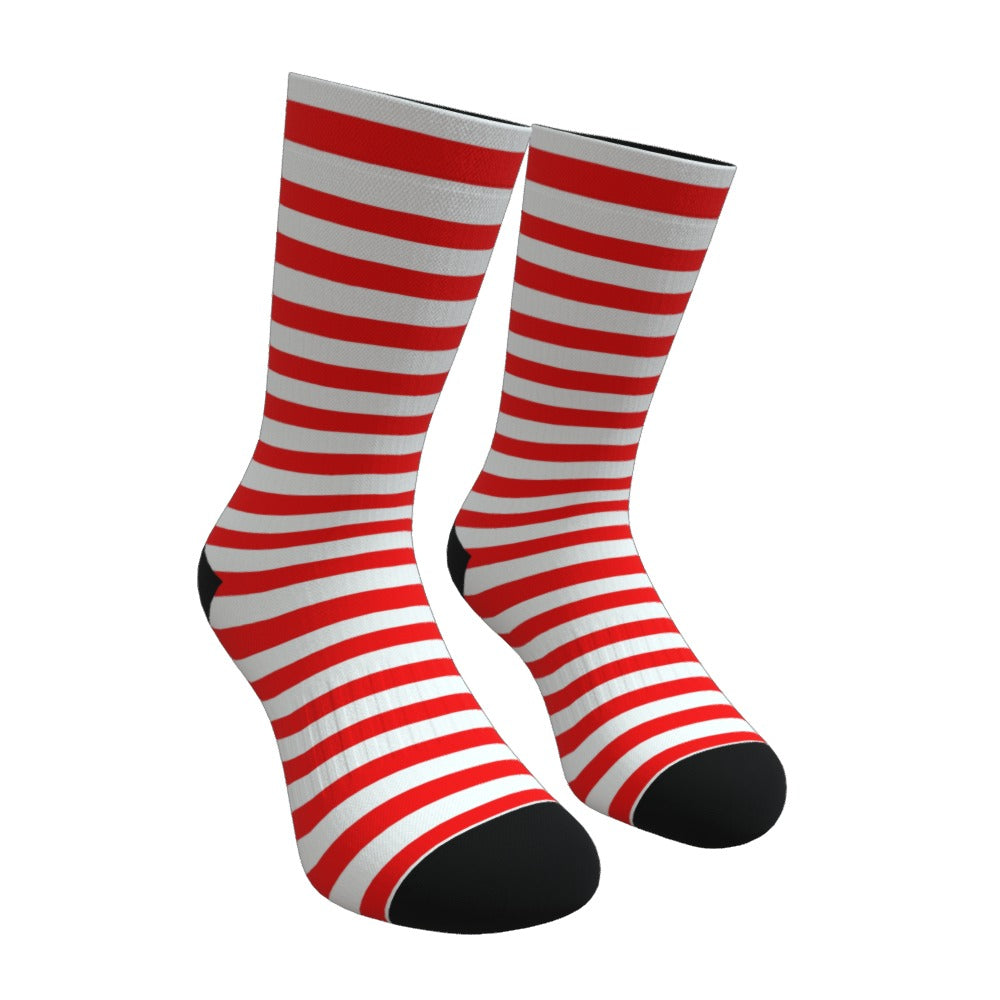 Red and White Striped Socks