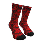 Dark Red and Black ERDL Camouflage Crew Socks