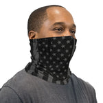 Black and White Distressed American Flag Neck Gaiter