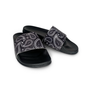 Black bandana slippers clearance
