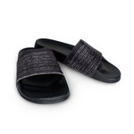 Black and White Horizontal Static Slide Sandals