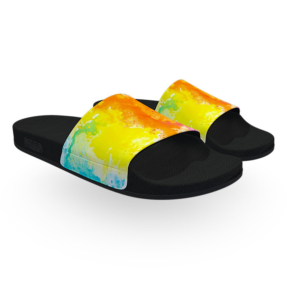 Colorful Watercolor Slide Sandals