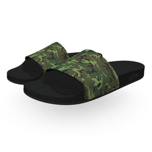 Dark Green Camouflage Pattern Slide Sandals