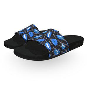 Black and Blue Lips Slide Sandals