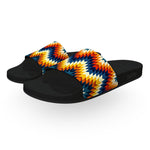 Blue and Orange Tribal Pattern Slide Sandals