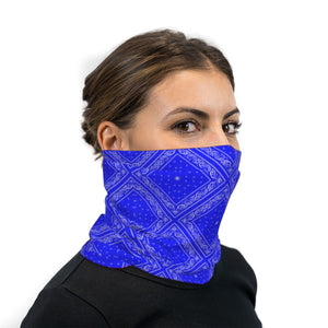Royal Blue Bandana Paisley Neck Gaiter Face Mask