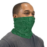 Green Topographical Wave Neck Gaiter Face Mask