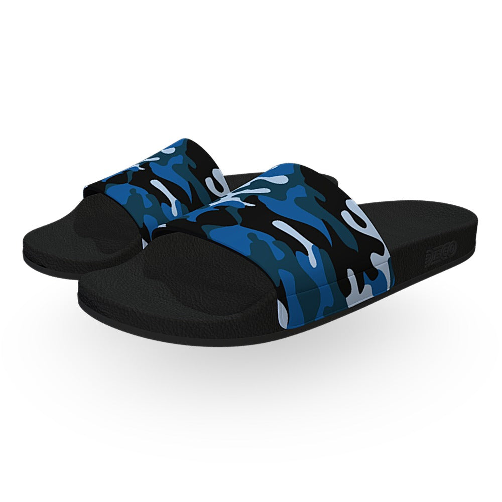 Blue Woodland Camouflage Slide Sandals