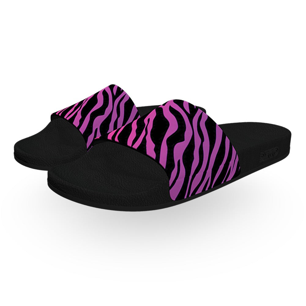 Pink and Purple Zebra Print Slide Sandals
