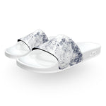 Distressed White and Midnight Blue Slide Sandals