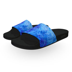 Brushed Blue Paint Slide Sandals