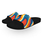 Blue and Orange Retro Waves Slide Sandals