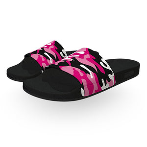 Pink Woodland Camouflage Slide Sandals