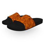 Orange Fur Slide Sandals