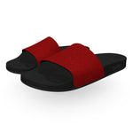 Red Denim Slide Sandals
