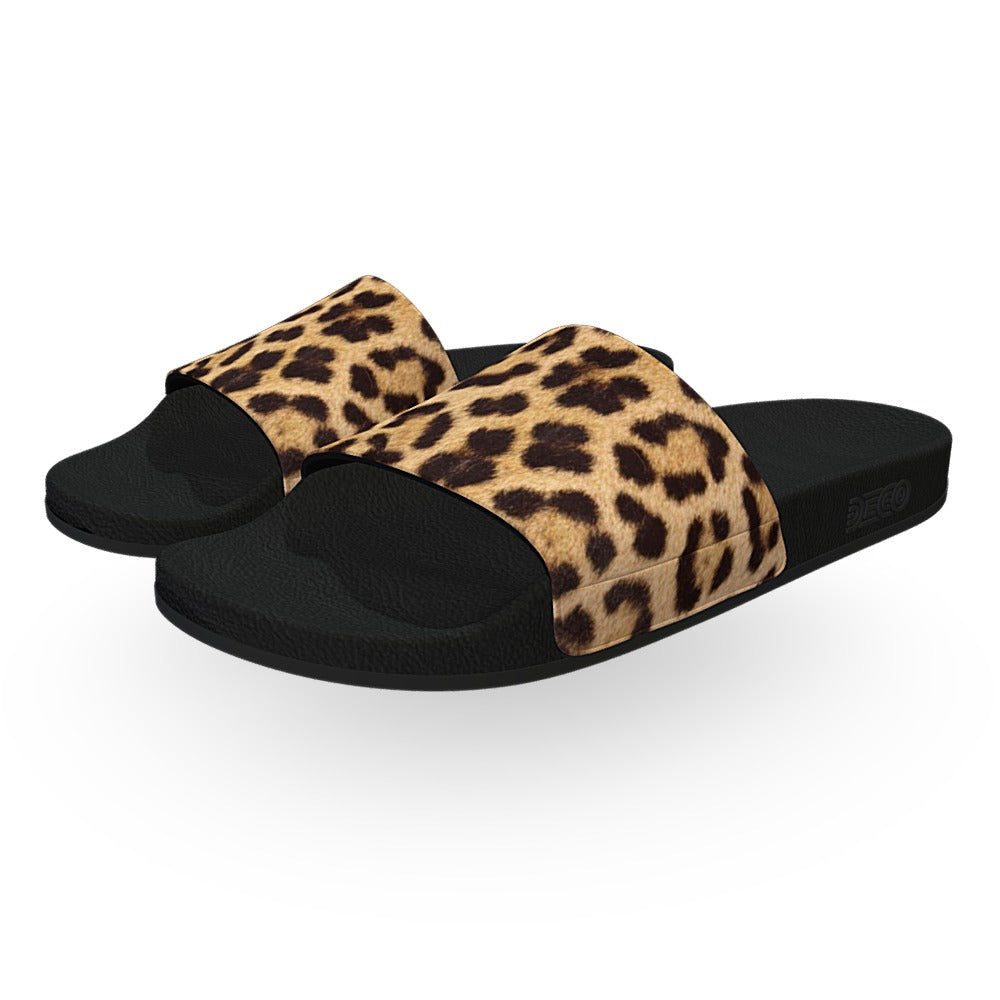 Leopard Print Slide Sandals