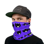 Cute Purple and Black Hanging Bats Neck Gaiter Face Mask
