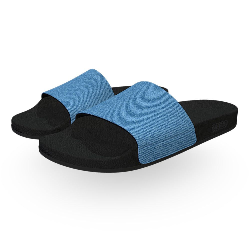 Blue Denim Slide Sandals