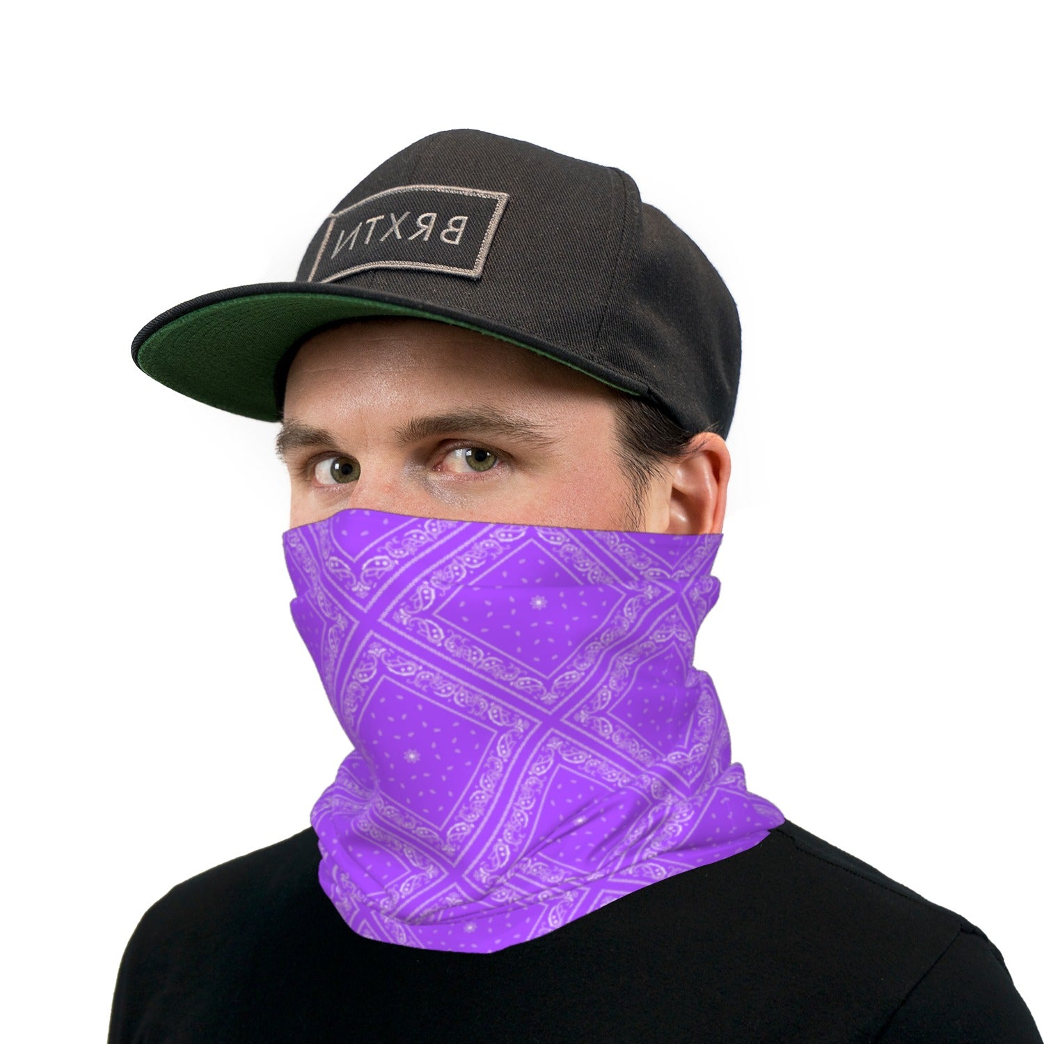 Lavender Bandana Paisley Neck Gaiter Face Mask