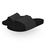 Black Denim Slide Sandals