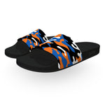 Orange and Blue Woodland Camouflage Slide Sandals