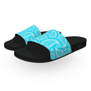 Sky Blue Bandana Slide Sandals