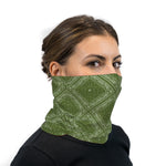 Olive Bandana Paisley Neck Gaiter Face Mask