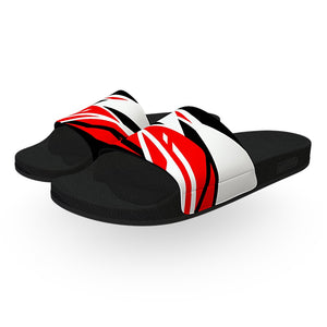 Speedy Red White Black Slide Sandals
