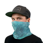 Turquoise Space Watercolor Neck Gaiter Face Mask