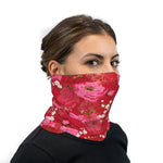 Red And Pink Japanese Flowers Neck Gaiter Face Mask