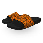 Orange and Black Bandana Slide Sandals