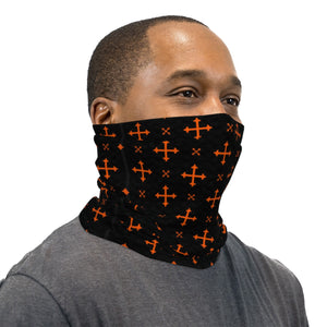 Black and Orange Crosses Neck Gaiter Face Mask