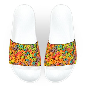 Round Fruity Cereal Slide Sandals