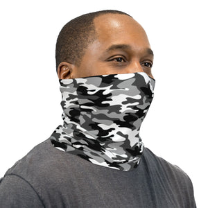 Black and White Camouflage Neck Gaiter Face Mask