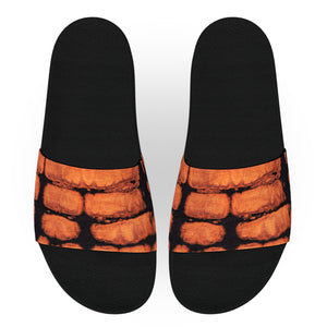 Orange and Black Tie Dye Slide Sandals