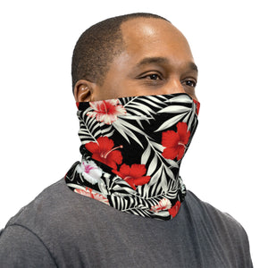 Red White And Black Hawaiian Neck Gaiter Face Mask