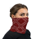 Dark Red Bandana Paisley Neck Gaiter Face Mask