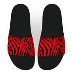 Red and Black Zebra Print Slide Sandals