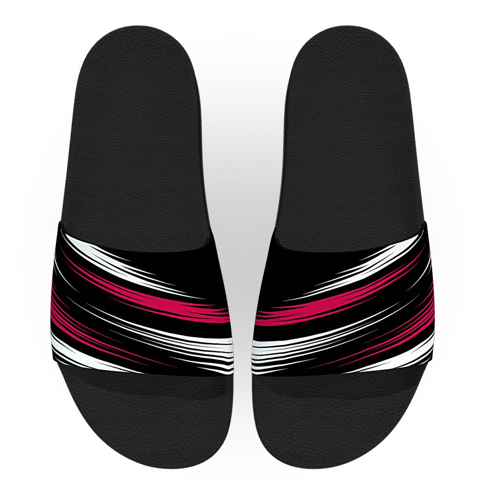 Speedy Black Pink White Slide Sandals