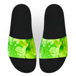 Lime Watercolor Slide Sandals