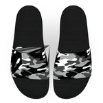 Black and White Woodland Camouflage Slide Sandals