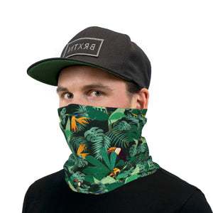 Green Tropical Tucans Neck Gaiter Face Mask