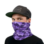 Purple Camouflage Neck Gaiter Face Mask