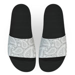 Light Gray and Black Bandana Slide Sandals