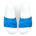 Blue Shag Fur Slide Sandals