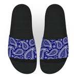 Blue Bandana Paisley Pattern Slide Sandals