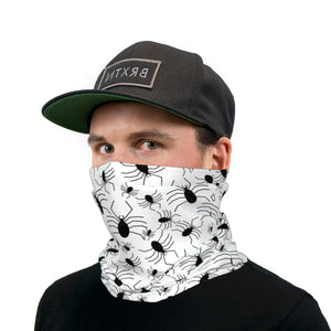 White and Black Spiders Neck Gaiter Face Mask