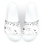White and Black Splatter Slide Sandals