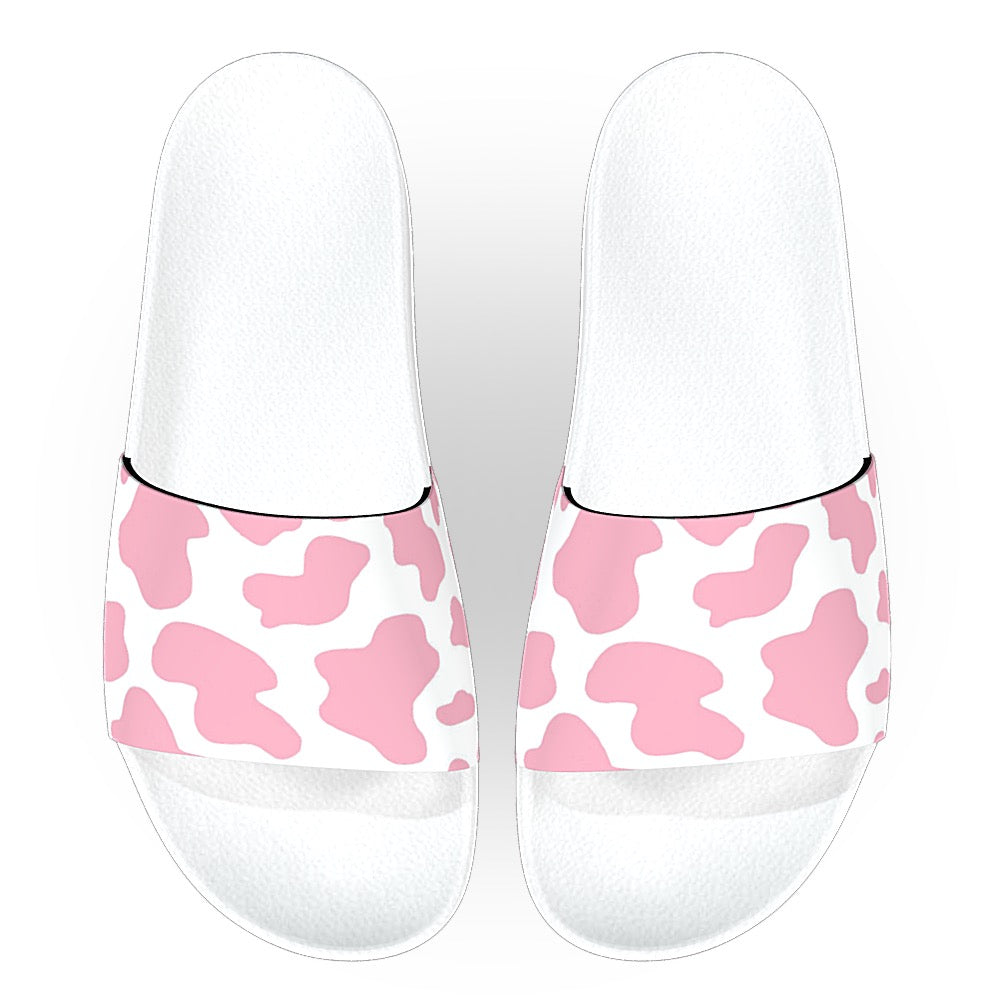 Pink Cow Print Slide Sandals