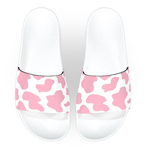 Pink Cow Print Slide Sandals